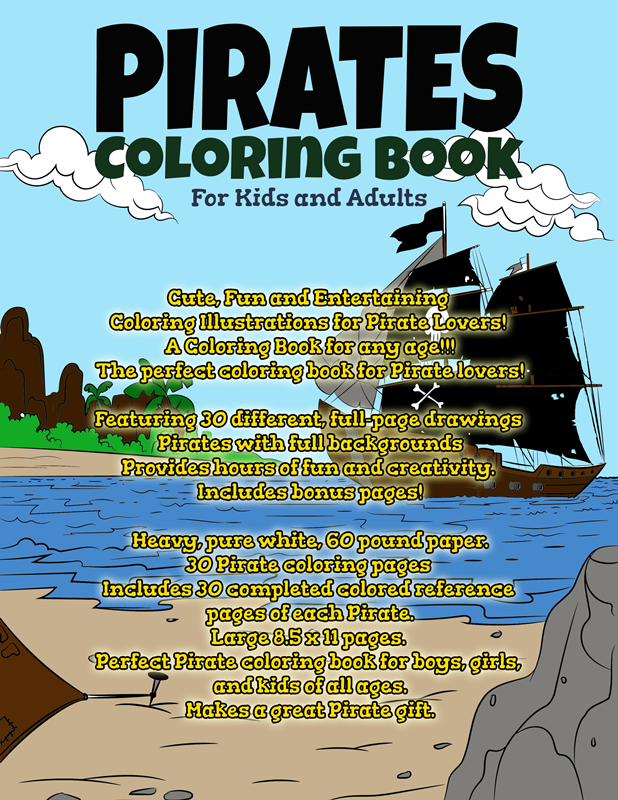 Pirate Coloring Books for Kids Ages 4-8: Ahoy Pirate Books for Kids 3-5  (Paperback)